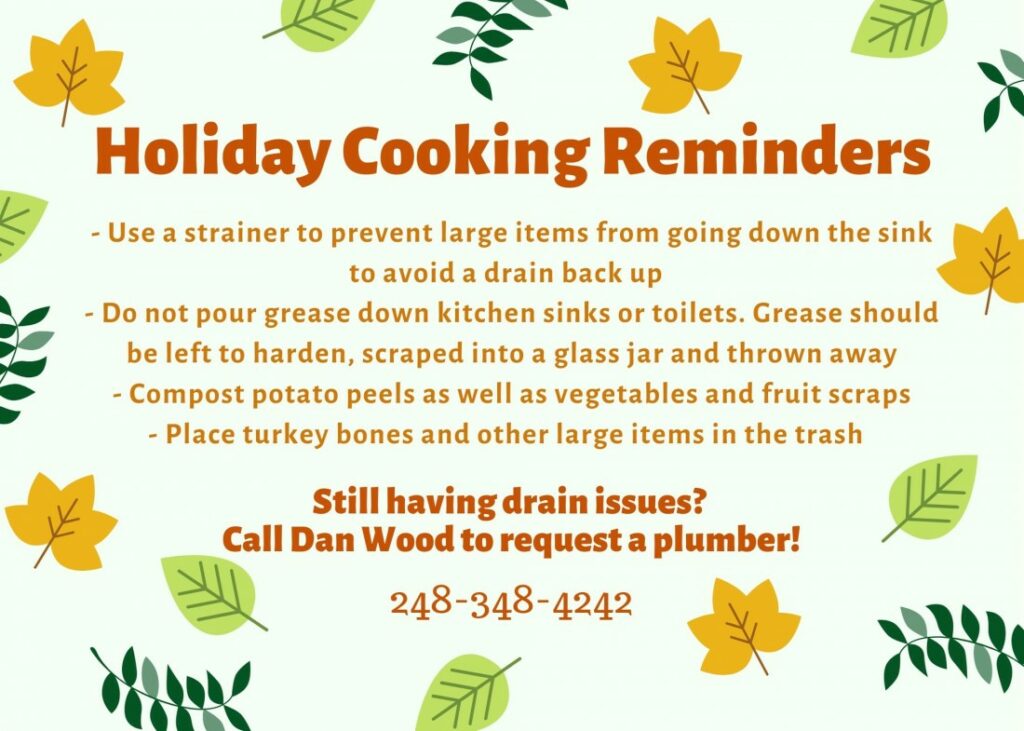Holiday Cooking Reminders